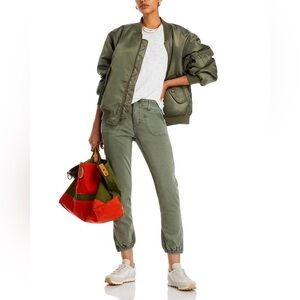 PAIGE Mayslie Jogger Pants Sage Green High Rise Utility Joggers Size 30 Like New